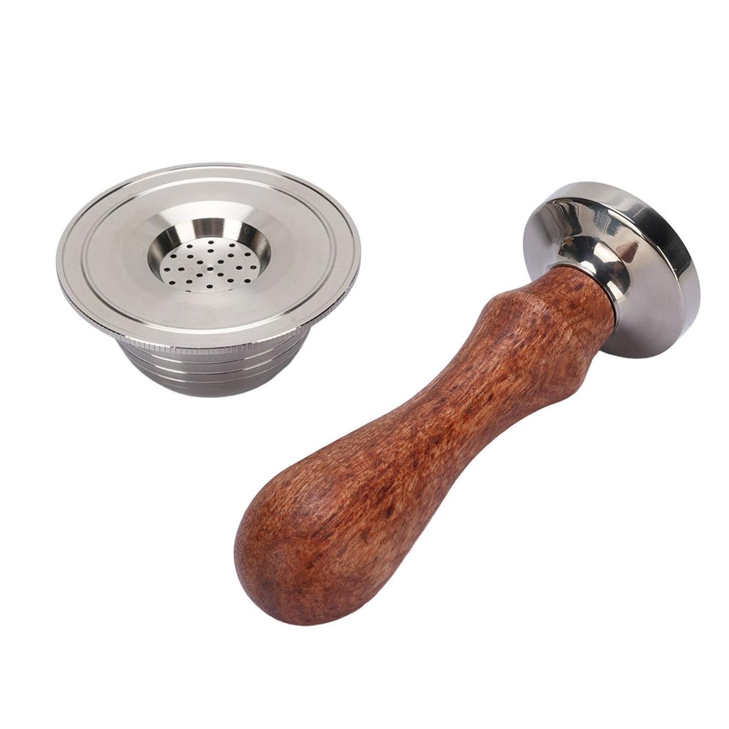 Reusable Coffee Pod 230ml Refillable Stainless Steel Coffee Capsule with Coffee Tamper Spoon Brush Sealing Rings for POP NEXT