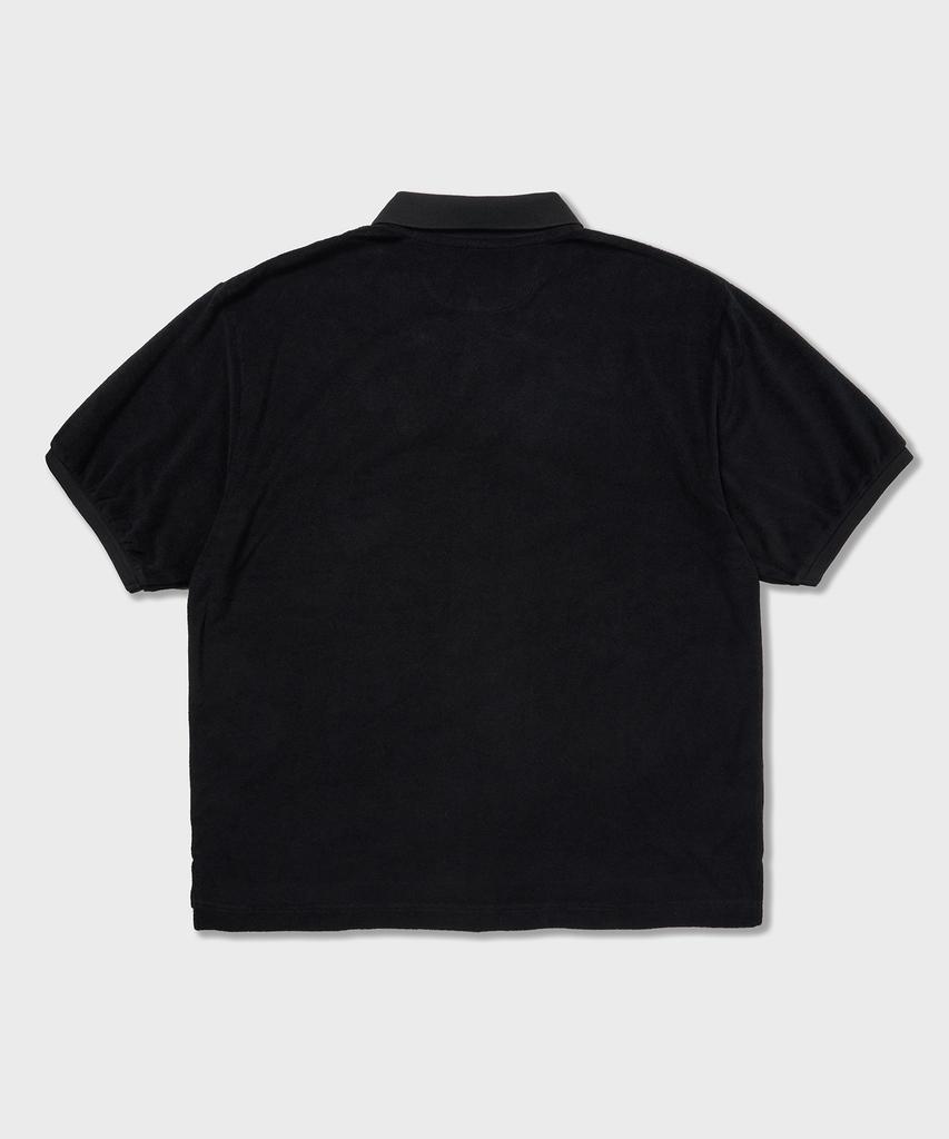 AMFEAST Oversized Big Terry Polo Shirt Black