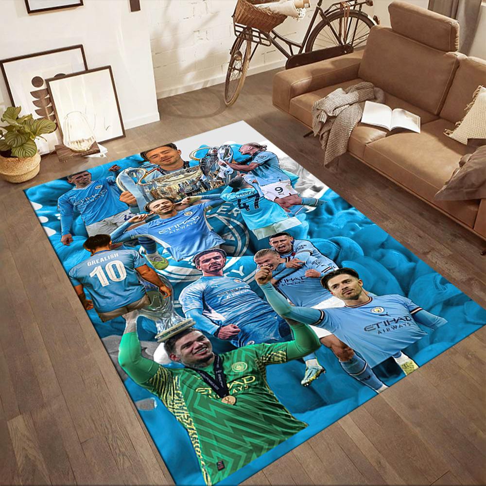 Manchester City Floor Mat Suitable For Entryway Living Rooms Hallway Dining Room Antislip Carpet Anime Office Decor