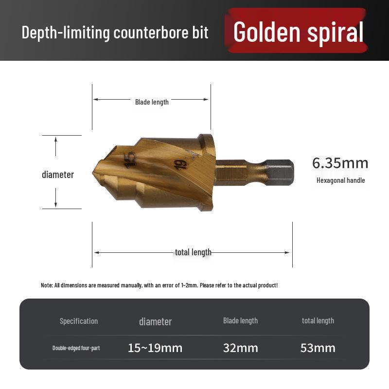 Three-Flute Hex Shank Reaming Bit for Water Pipe Repair with Phosphating Black Coating