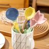 Ceramic Flower Spoons, Tulip Shaped Creative Ceramic Spoon, Cute Student Hand-painted Coffee Milk Stirring Spoon, Tableware, 1 P