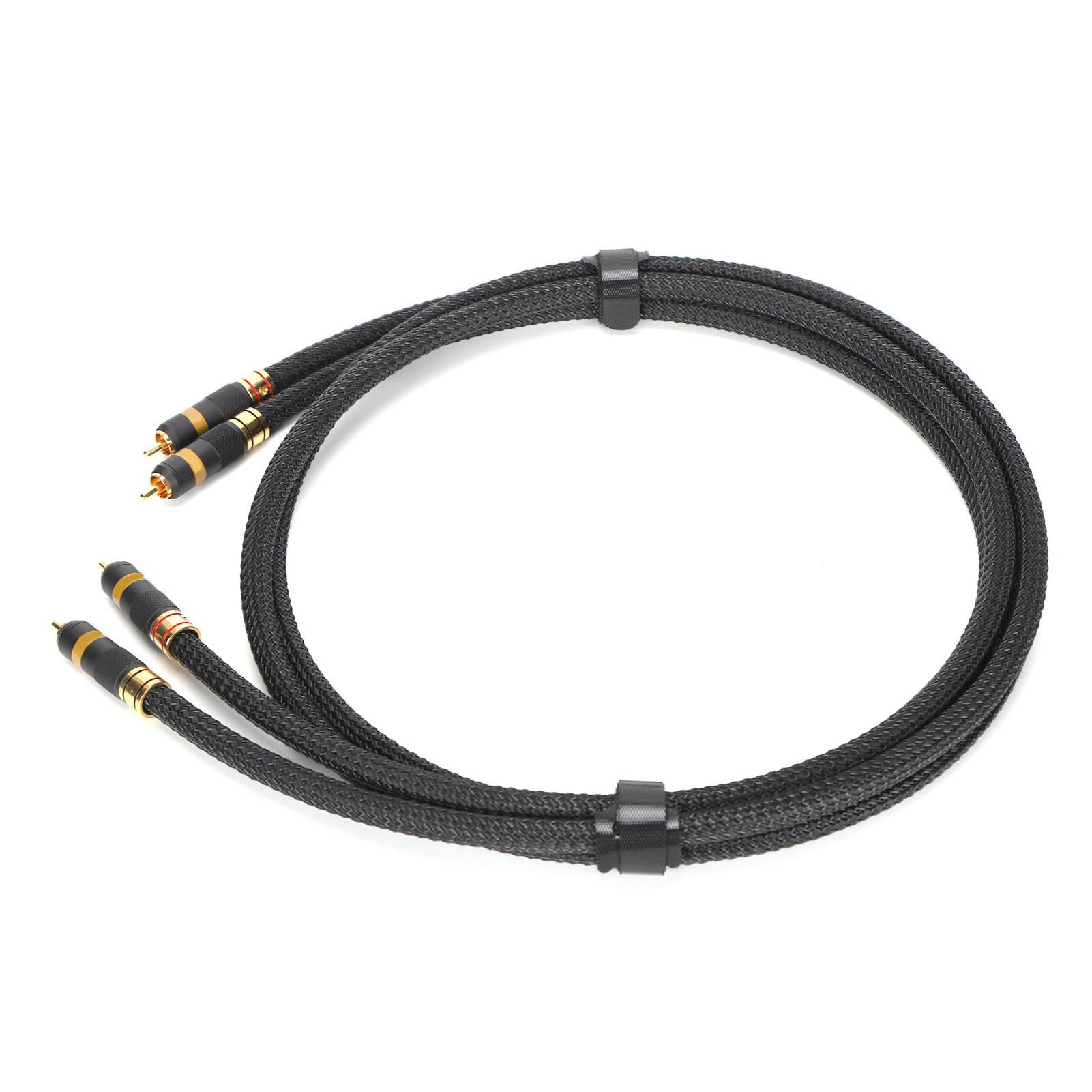 

Monoso A202R o Кабель Чистая медь Посеребренная Двойная Головка Лотоса 2RCA Сигнальный Кабель для 1m / 3.3ft