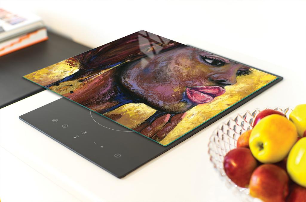 GLAS-SCHNEIDEBRETT 40x30 FRAU