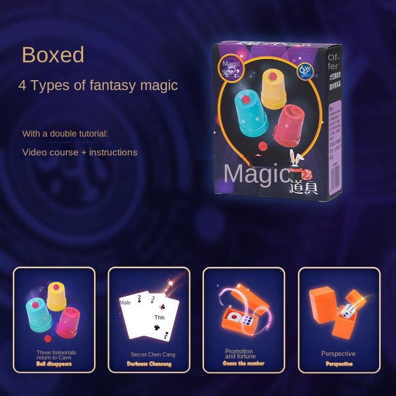 Magic Props Beginners Magic Tricks Kit Set Puzzle Simple for Child Exciting Magician Tricks Performance Show Boys Birthday Gifts