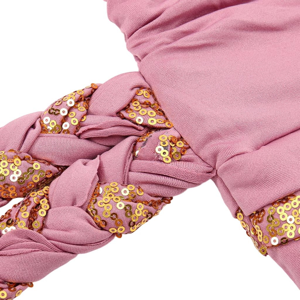 Women Hijabs Turban Hats Sequin Solid Color Braid Twist Caps Cancer Chemotherapy Beanies Cap Headwrap Plated Hair Loss Cover