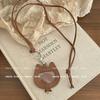 Leather Women's Outdoor Portable Glasses Clip Sweater Chain Lanyard