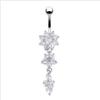 1pc  Sexy Dangling Navel Belly Button Rings Belly Piercing Crystal Surgical Steel 14g Woman Body Jewelry Barbell
