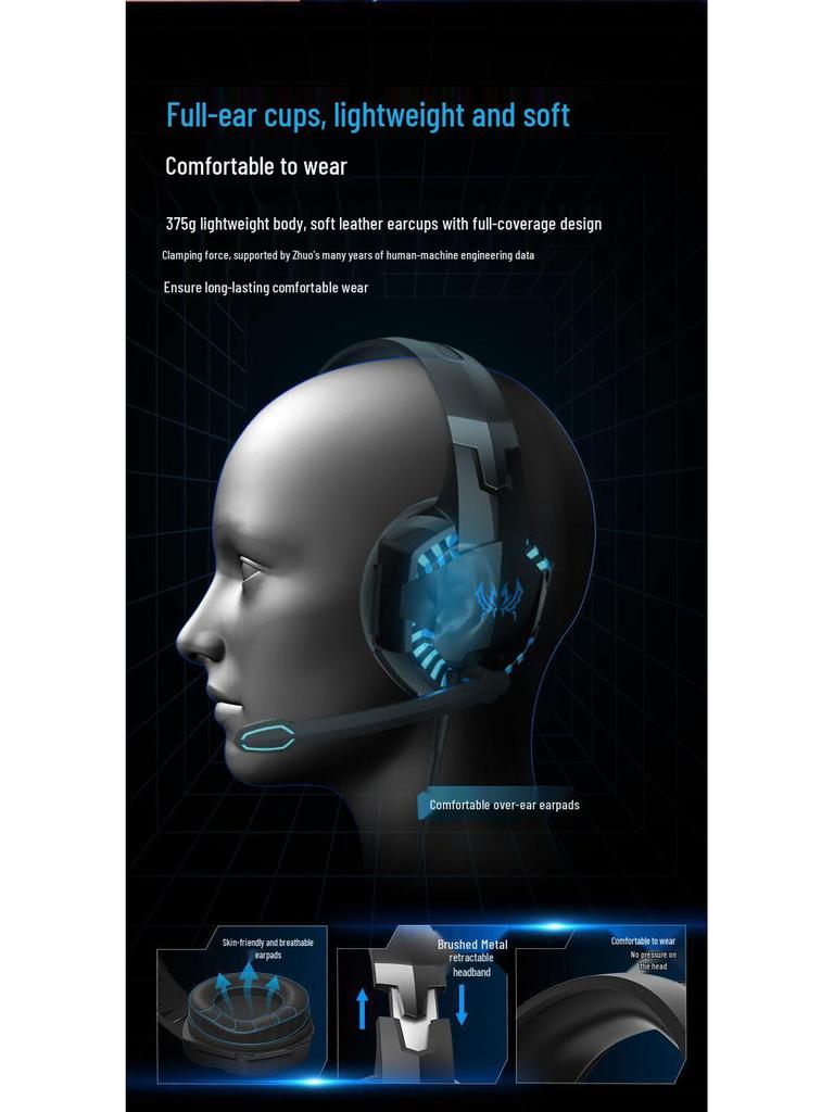 KOTION EACH G2000 Over-Ear Gaming Headset with 7.1 Surround Sound