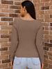 Autumn Winter Women's Cross Front Long Sleeve Elegant Knit Sweater Luxurious Relaxed-fit Slimming and Versatile Top