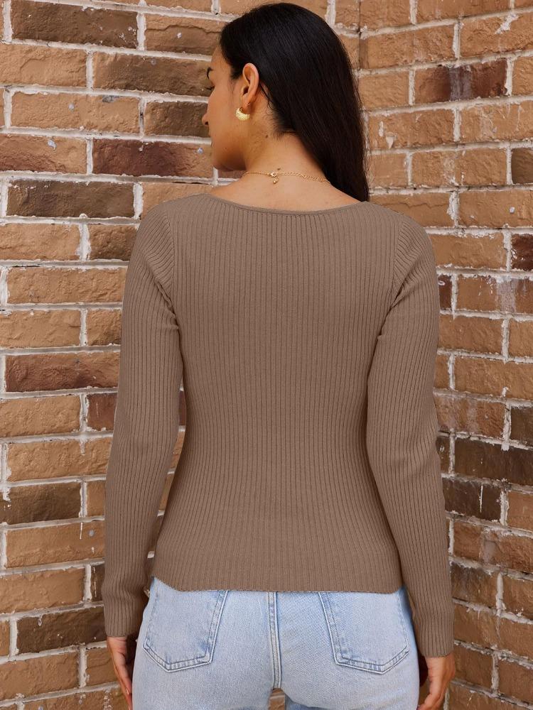 Autumn Winter Women's Cross Front Long Sleeve Elegant Knit Sweater Luxurious Relaxed-fit Slimming and Versatile Top