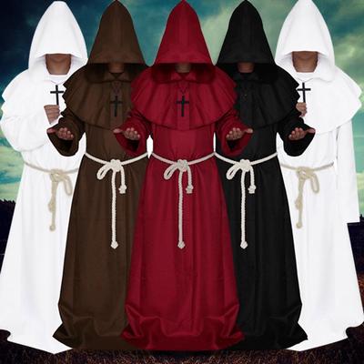 Women Men's Vintage Gothic Hooded Bandage Cloak Cape Cosplay Sets Punk Outwear