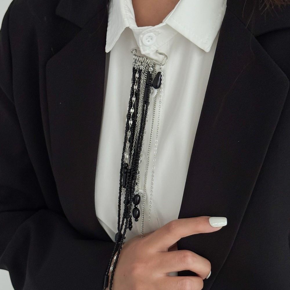 Black Crystal Crystal Beads Brooches Irregular Geometry Pin Accessories  Suit Accessories
