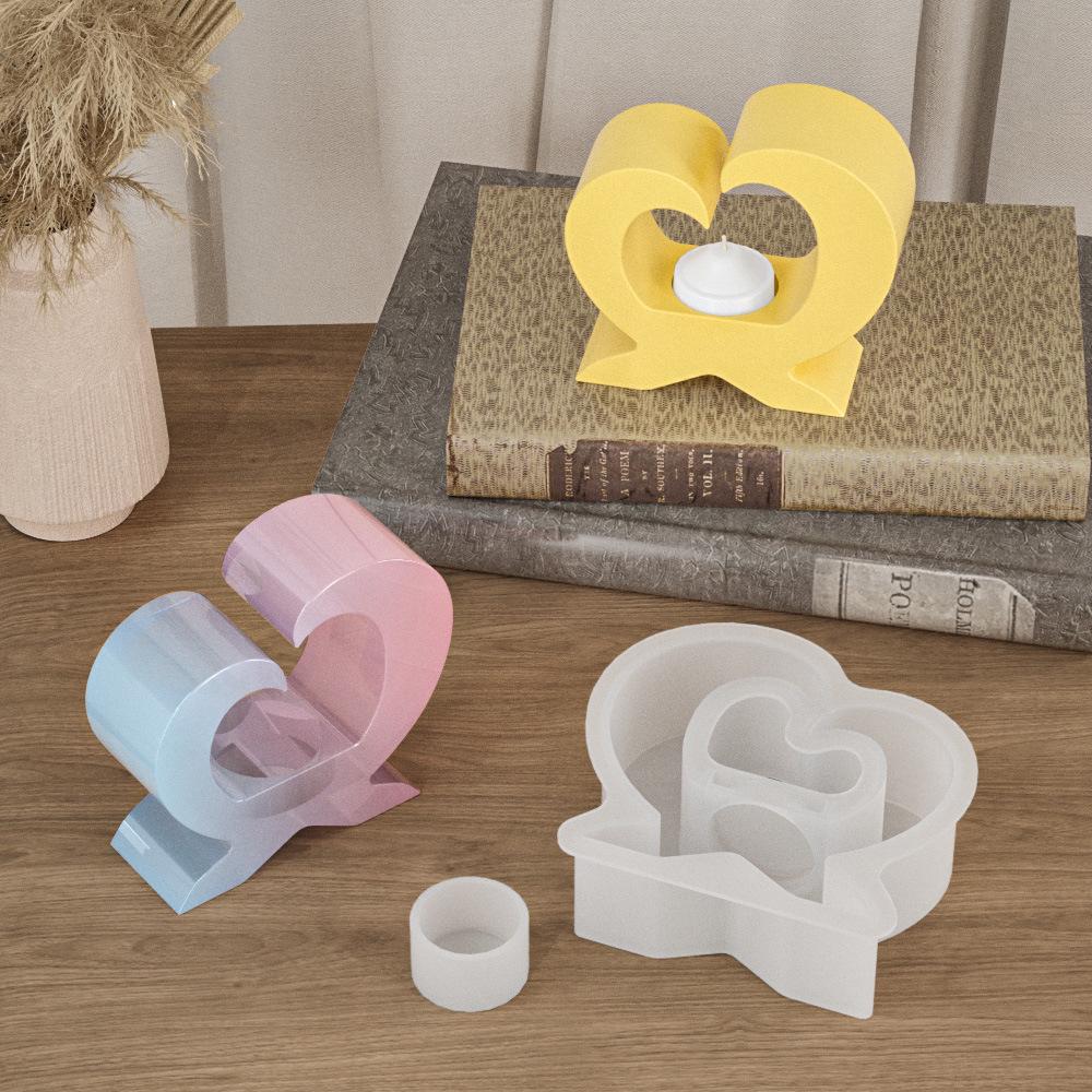 Poppy Heart-Shaped Scented Candle Holder Mold