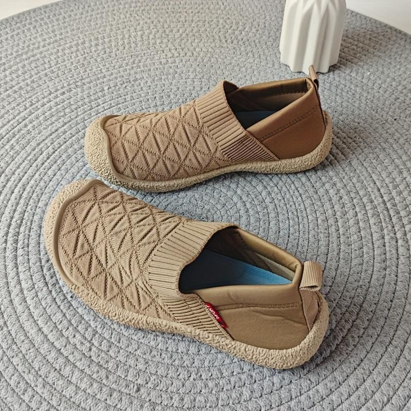 

Женские элегантные слипоны - Дышащая сетка и мягкая резиновая подошва, Комфорт в любое время года, Бежевые повседневные туфли с круглым носком для повседневной одежды 41 хаки