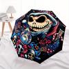 1pc Christmas Skeleton Design Durable Cartoon Folding Umbrella, Portable 3-Fold Compact Umbrella for Men and Women, Suitable for Travel or Daily