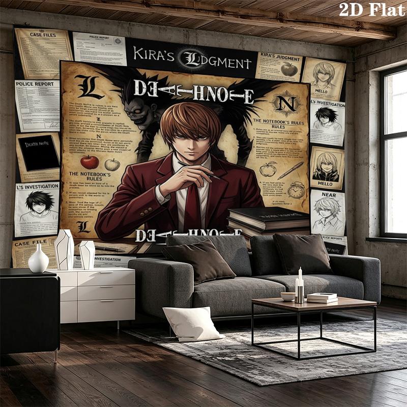 Death Note Wall Tapestry Aesthetic Wall Hanging Printed Fabric Blanket Decorative Tapestries For Bedroom Living Room Home Decor