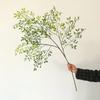 2pcs Simulation 3-forks Bean Leaves Green Plants Fake Flower Auditorium Decor Artificial South Bamboo Plant Study Decoration