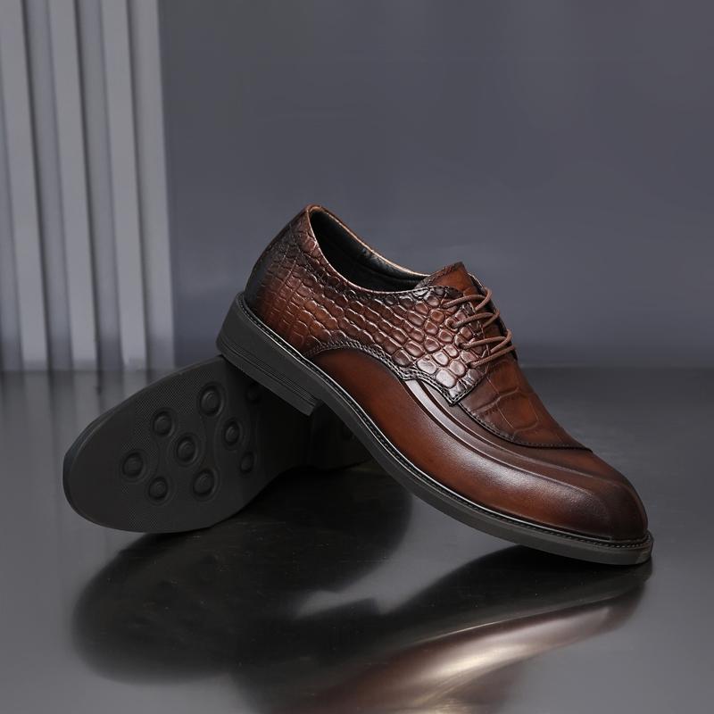 

Golden Sapling Cowhide Men Shoes Male Party Dress Formal Lace Up Oxfords Shoe Genuine Leather Derby High Quality Thick Bottom 38