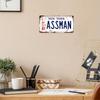 Embossed Vintage Prop Number Tag, Assman, Vanity License Plate, Seinfeld | Cosmo Kramer,  - Iron Material, Entryway, Boat, Room,