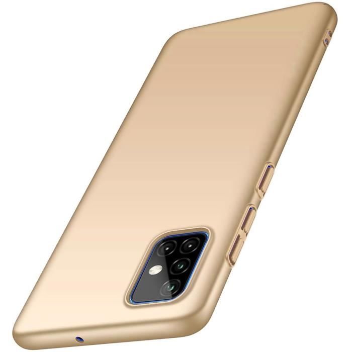 Coque - BOOLING - Samsung A51 - Silicone Liquide - Protection Antichoc - Dorée