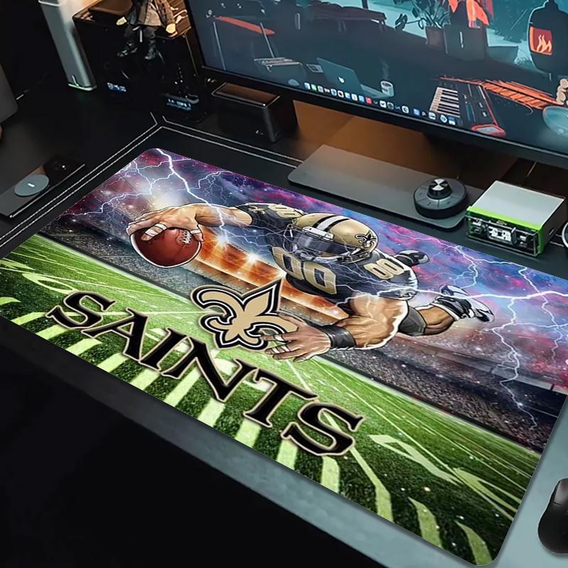 New Orleans Saints Logo Color Mouse Pad Large Gaming Table Cushion Non-slip Laptop Tablet Big Mousepad XXL Mat Mini PC Playmat With Lock Edge