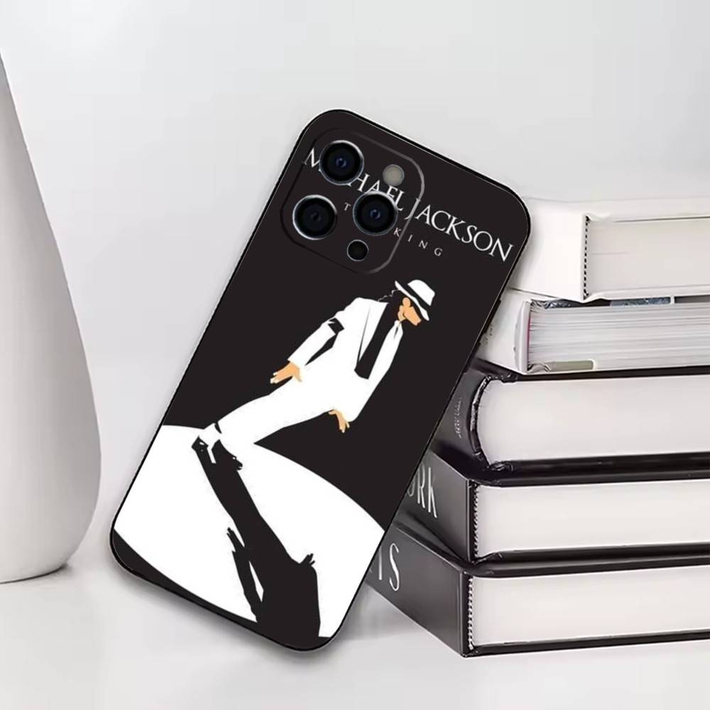 Custodia per Telefono Singer M-Michael Jackson Per iPhone17,16,15,14,13,12,11 Plus,Pro Altri Cover Morbido Nero