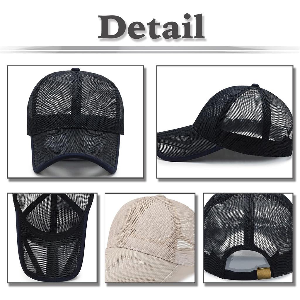 Hat Cap Mesh Breathable Outdoor Sports Sun Protection Spring Summer Men Women CZA483 [White Fang] (Navy)