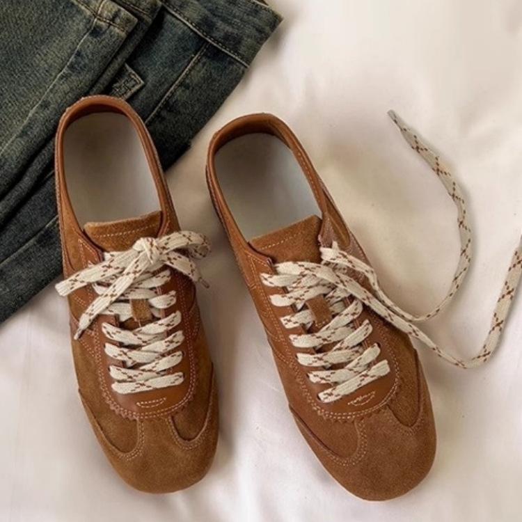 

2025 autumn new retro color matching low-top casual flats marathon training shoes women s versatile commuting Forrest Gump shoes 38 темно-коричневого кольору
