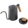 600 ml Mode Handtag i Rostfritt Stål Drip Kaffekanna Svanhals Pip Vattenkokare;Svart: