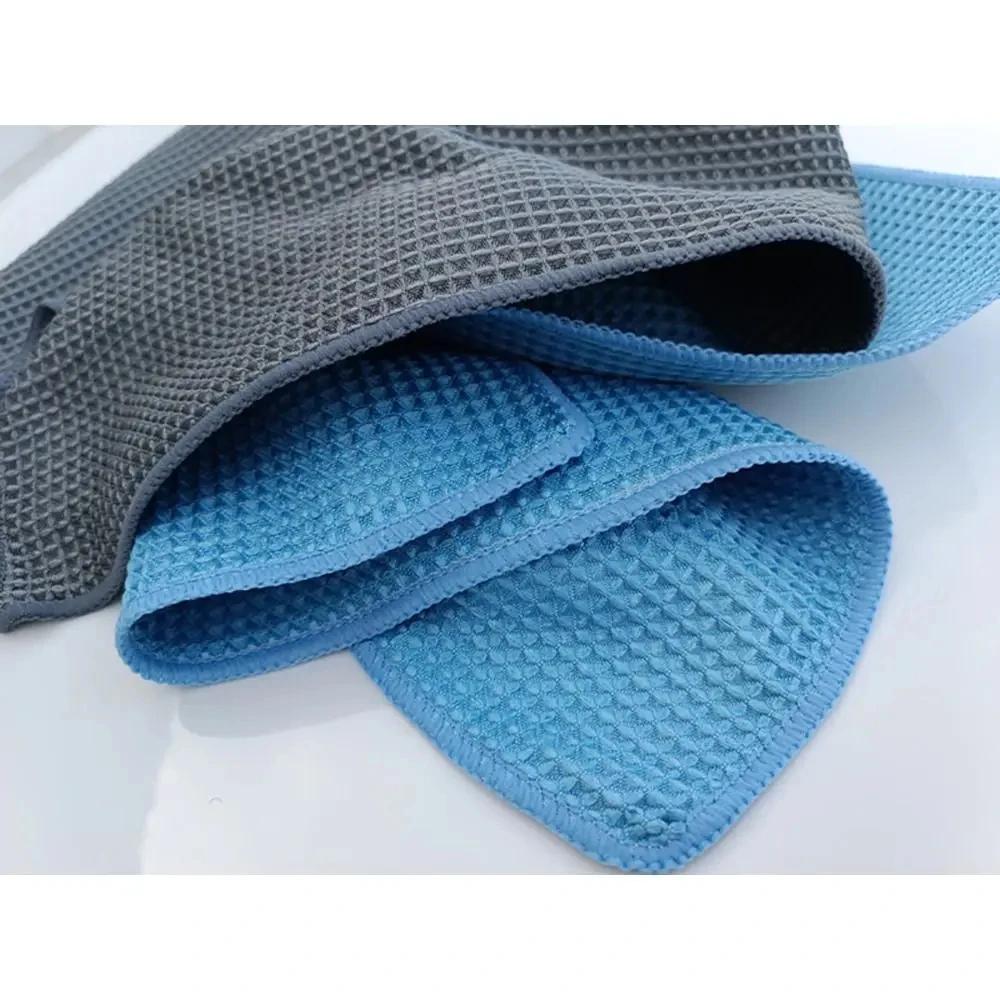 Car Wash Towel Glass Cleaning Water Drying Microfiber Window Clean Wipe Auto Detailing Waffle Weave for Kitchen Bath 40*40cm