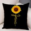 Simple Stylish Sunflower Cushion Cover Natural Linen Organic Fabric DoubleSided Printing Breathable For Decor