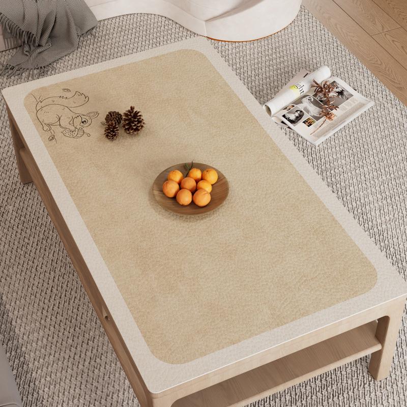 Japanese-Style Simple And Elegant Coffee Table Mat, Leave-In Waterproof And Oil-Proof Leather Table Mat, Tablecloth, Rectangular Dining Table Mat