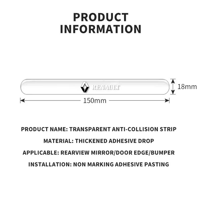 Clear Car Door Edge Protective Stickers Anti-Collision Strip For Renault Kangoo 2 Koleos 1 Modus Kadjar Captur Megane 1 2 3 4 S444