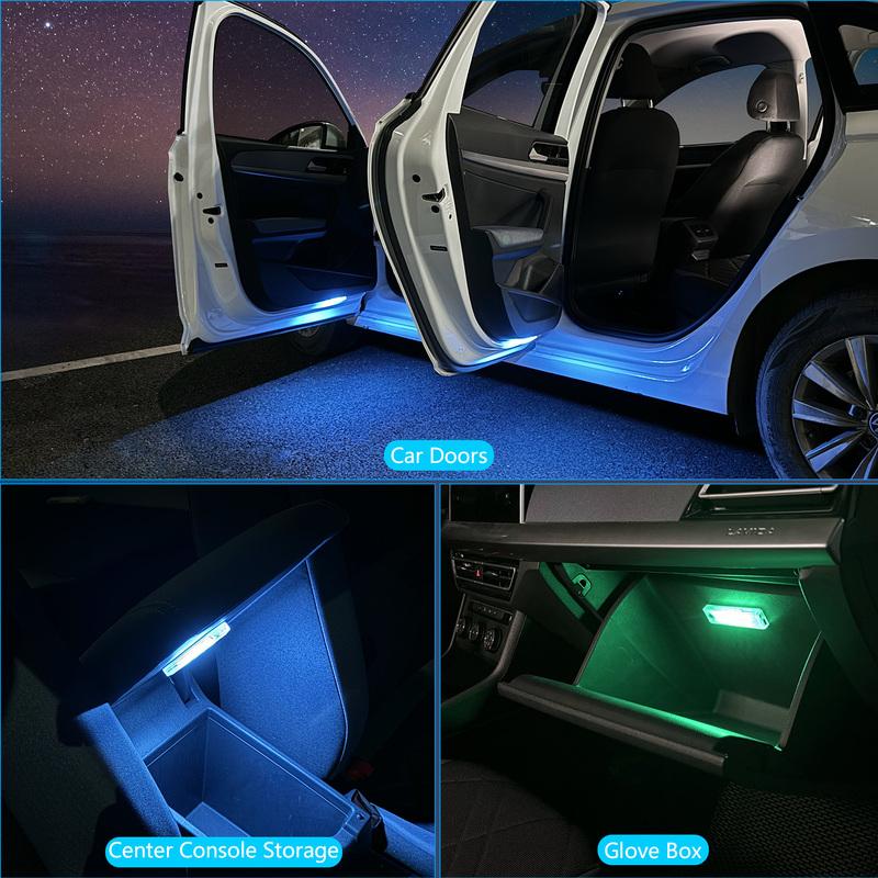 LED Car Welcome Door Lights Magnetic RGB Cars Atmosphere Warning Light Rechargeable Wireless Doors Step Courtesy Opening Lamps