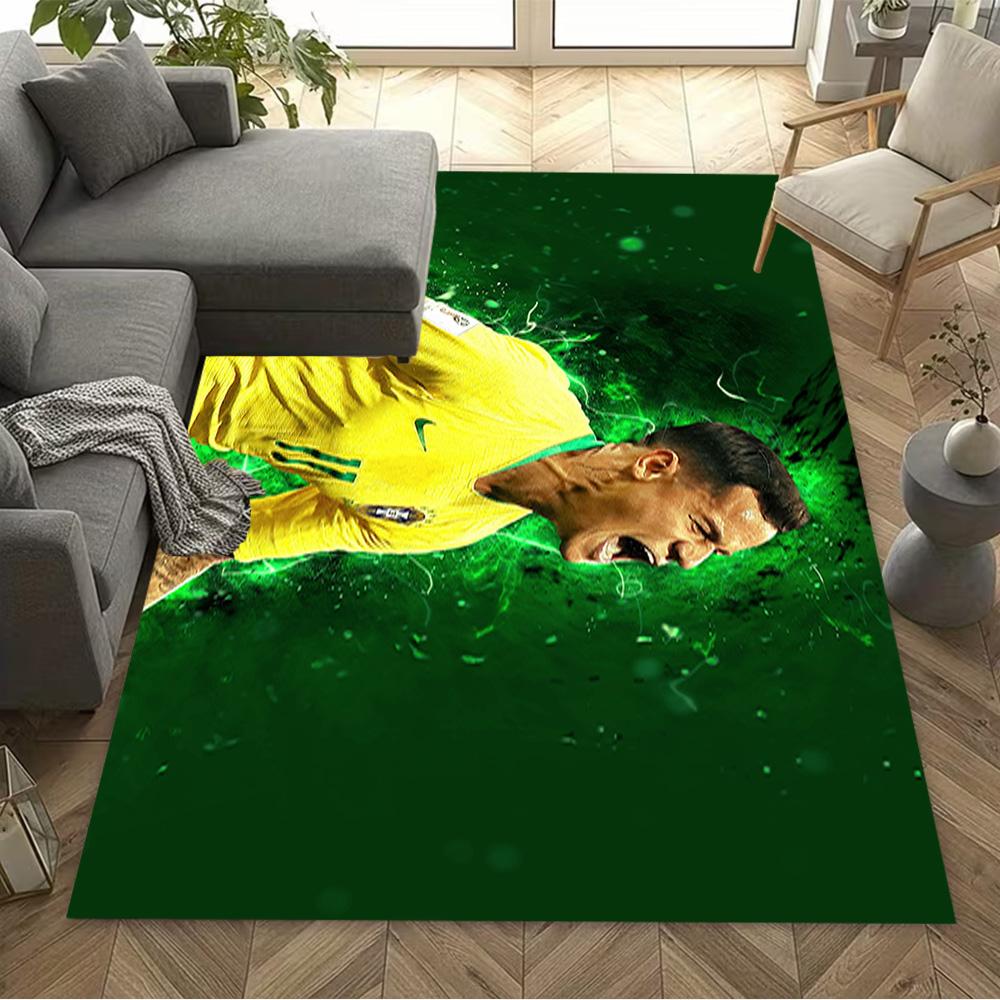 Brazilian Football Star Area Rug Design for Bedrooms Dining Room Dormitory Foyer Antislip Carpet Office home decor