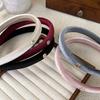 Retro Velvet Textured Gold Label Headbands for Woman Girl Temperament Hair Hoop Simple Colorful Hair Bands Fashion New Headdress