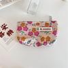 Women's Floral Korean Makeup Bags Cosmetic Bag Organizer Pouch Travel Make Up Toiletry Bag Canvas Beauty Case Pencil Case