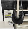 Men'S And Women'S Niche Pleated Lazy Style Big Satchel Casual Commuter Messenger Bag Fashion Trend Black Shoulder Bag