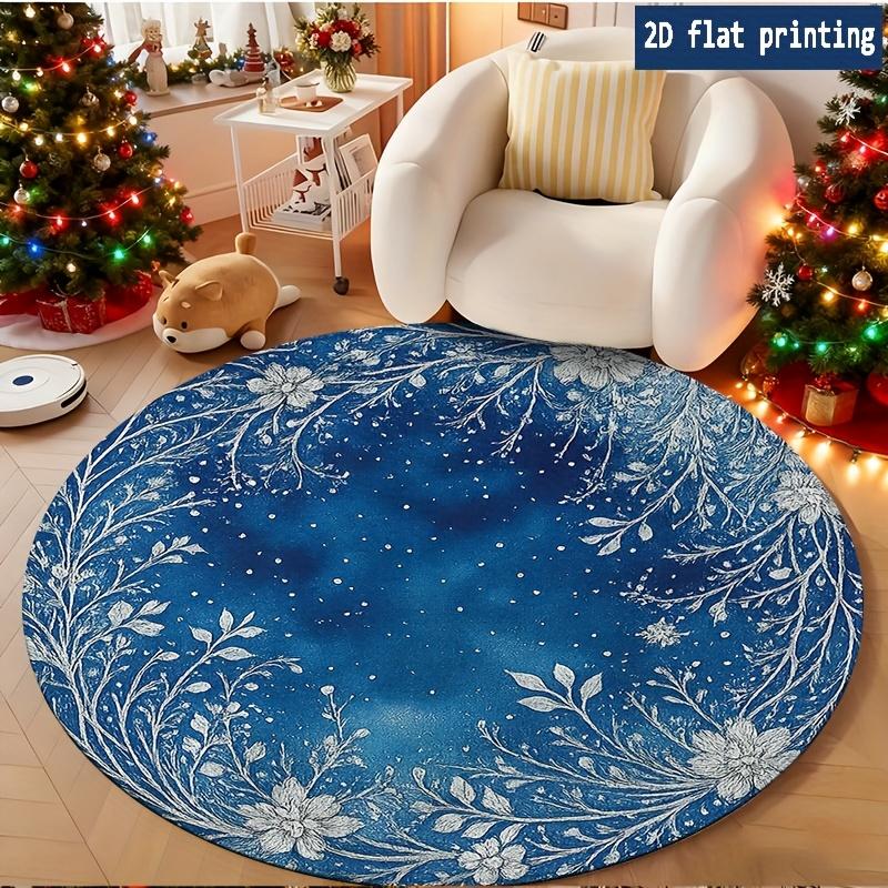 Fairy Sky Light Xmas Tree Round Floor Mat for Bedroom Living Room Chair Entry Decor Rug Keepsake Non Slip Floor Mat Door Mat