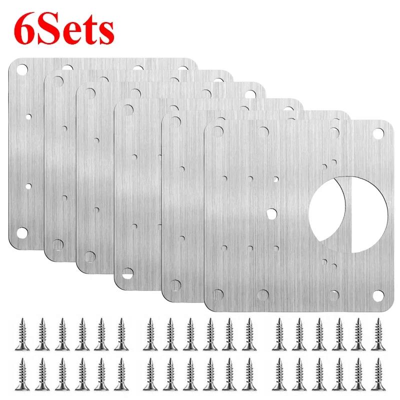 Kitchen Cabinet Door Hinges Repair Plate Hinges Mounting Plate with Screws Flat Fixing Brackets Furniture Hardware Tools 1-20pcs