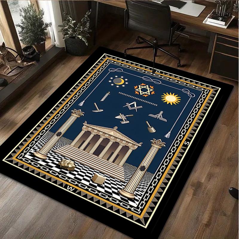 Freemason 1Pc Print Rug - home decoration Carpet For Living Room Bedroom Flooring Computer Chair Area Rug