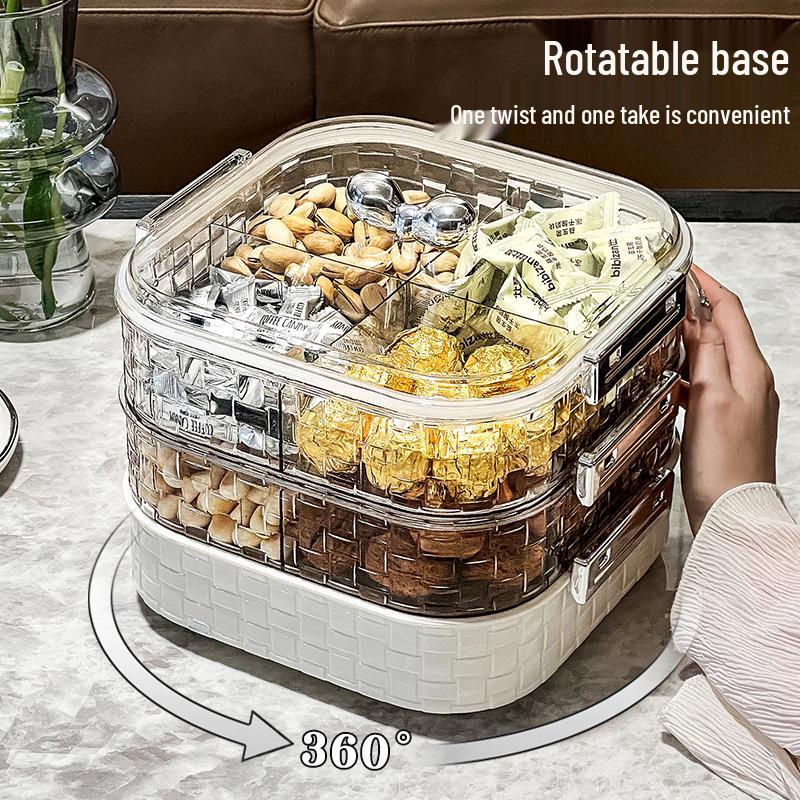 Rotating Multi-layer Nordic Fruit & Candy Box for Coffee Table