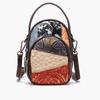 Johnature Vintage Pravá kůže Malé crossbody kabelky pro ženy Náhodné barevné prošívání Všestranné Měkké Hovězí kůže Tašky přes rameno