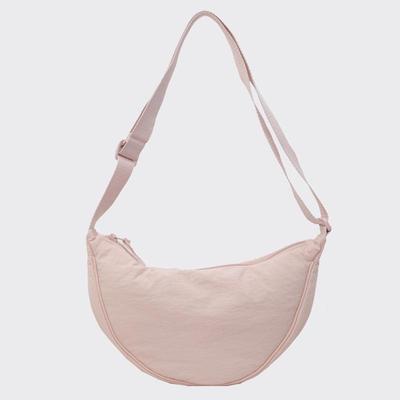 Borsa a tracolla piccola versatile da donna in nylon a forma di raviolo - Borsa a spalla tinta unita