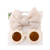 New Fashion Baby Headband Sunglasses Set Big Bow Princess Head Band for Girls Accessories Kids Sunglasses for Beach Trave 0-4Y