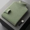 Suéter 100% Cachemir Puro para Hombre Cuello Medio Alto Color Sólido Jersey Moda Nuevo Tejido Abrigo de Invierno Mangas Largas