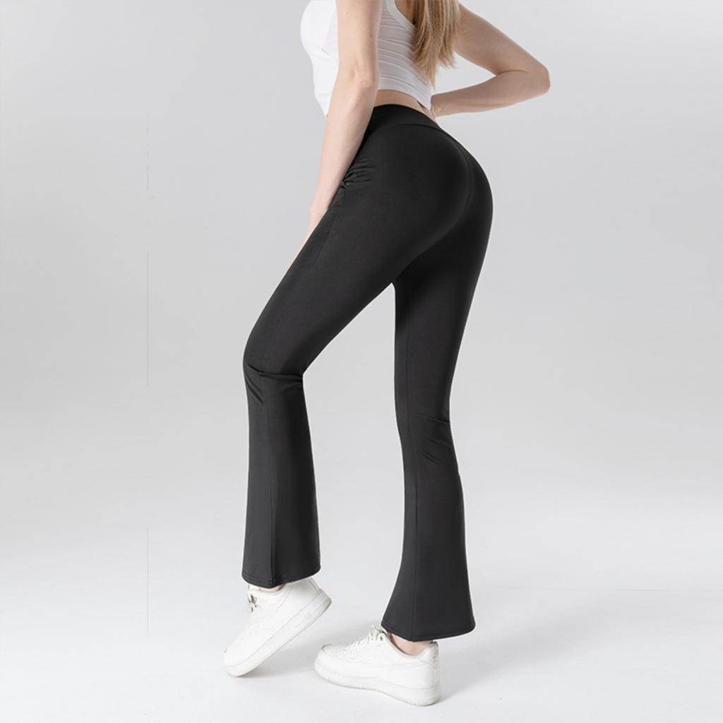Shark Pants Flared Pants, High Waisted Elastic Casual Pants, Micro Flared Yoga Pants Women's Pants