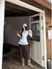 White V-Neck Lace Trim Long-Sleeved T-Shirt with Tag