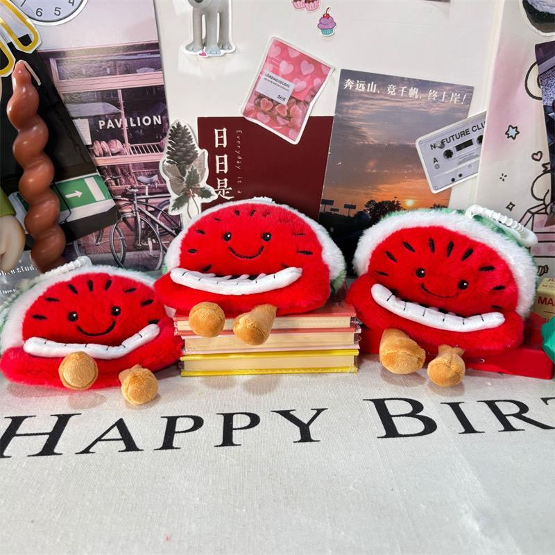 1/2 Pcs Cute Watermelon Piano Plush Toy Dolls Keychain Pendant Bag Hanging Ornament Stuffed Toys Girl Christmas Decor Kids Gifts