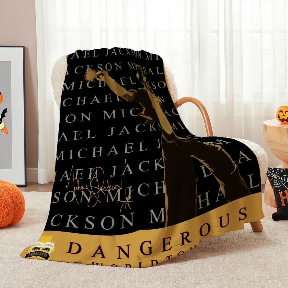 Michael Jackson Dangerous World Tour Theme Printed Blanket Skinfriendly Warm Throw Blanket For Camping Travel Party Decor Gift For Friends